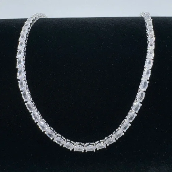 28ct Oval Tennis Necklace - Picture 13 of 16